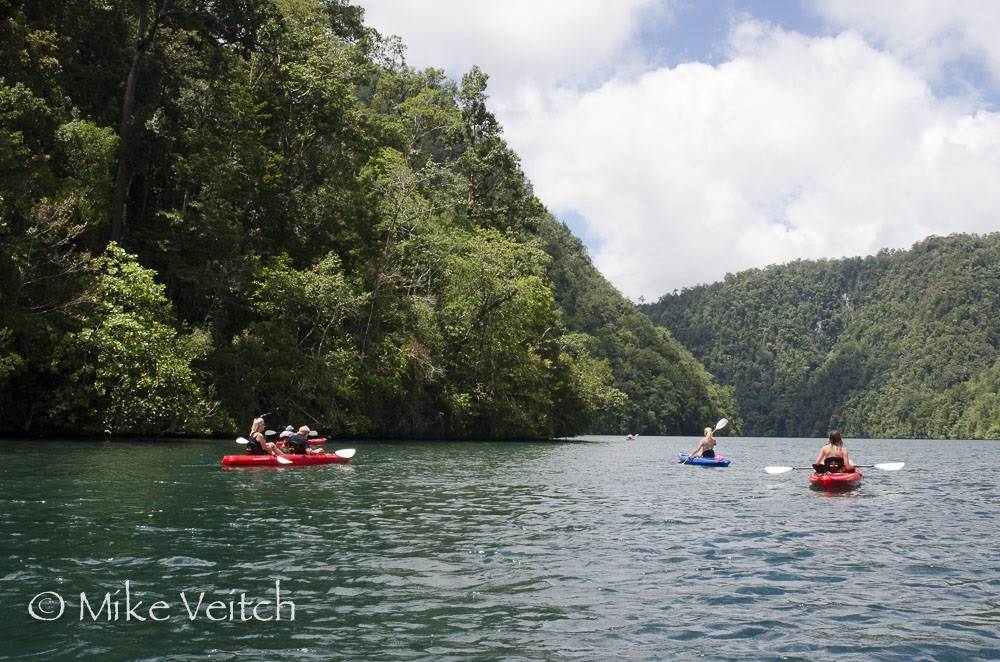 Kayaking in Cenderawasih Bay, photo by Mike Veitch