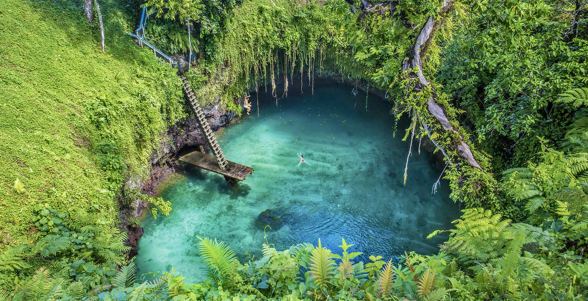 Swiming hole, Fiji via Seal Superyachts.