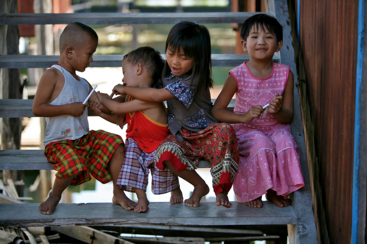 Chidren playing in Myeik, Myanmar.