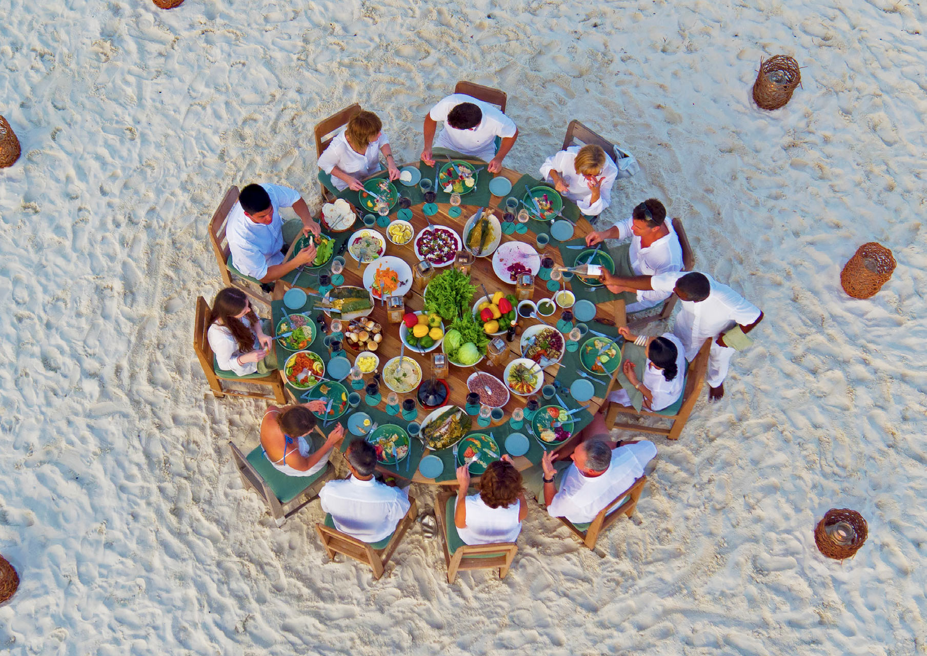 Maldives Dining on a beach.