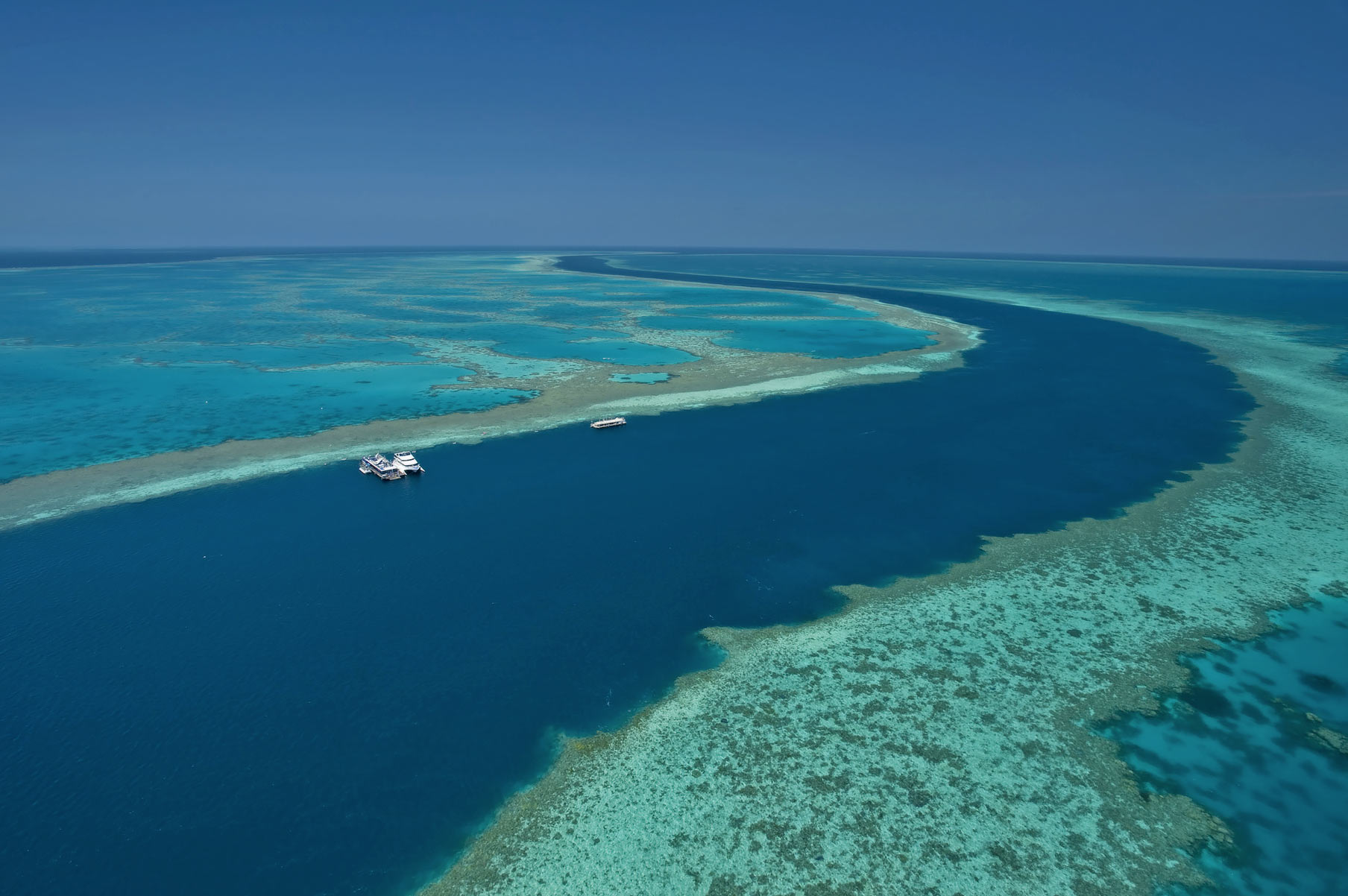 The Great Barrier Reef with Superyacht.