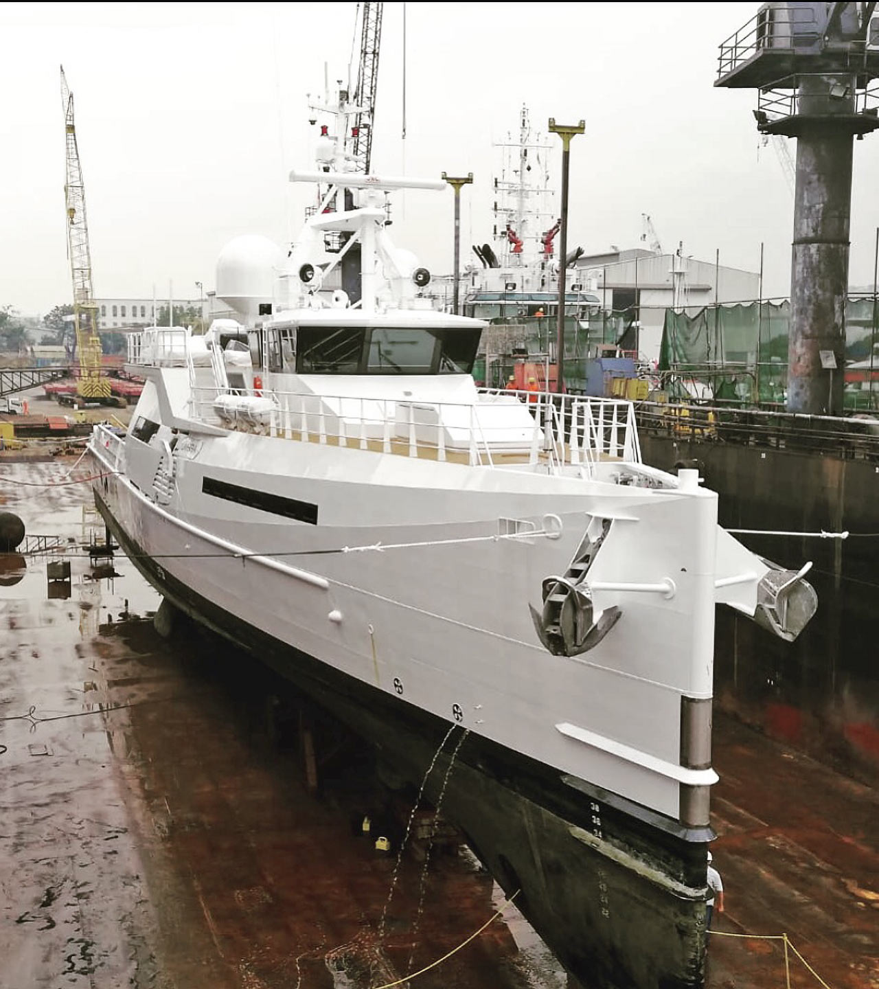 Superyacht Explorer in Singapore Dry-Dock