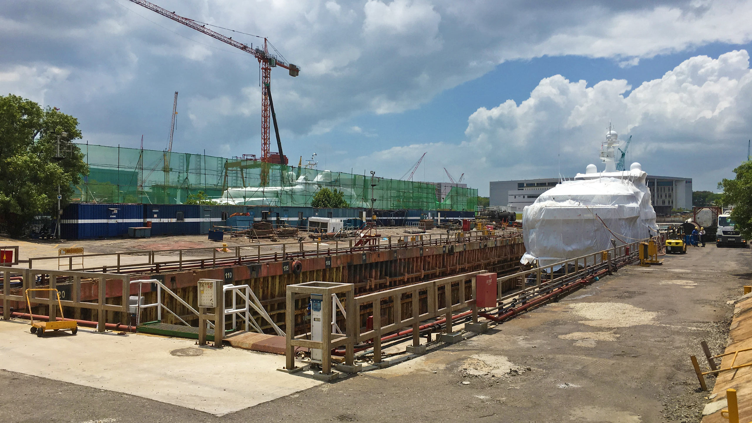 Superyacht in Singapore Dry-Dock