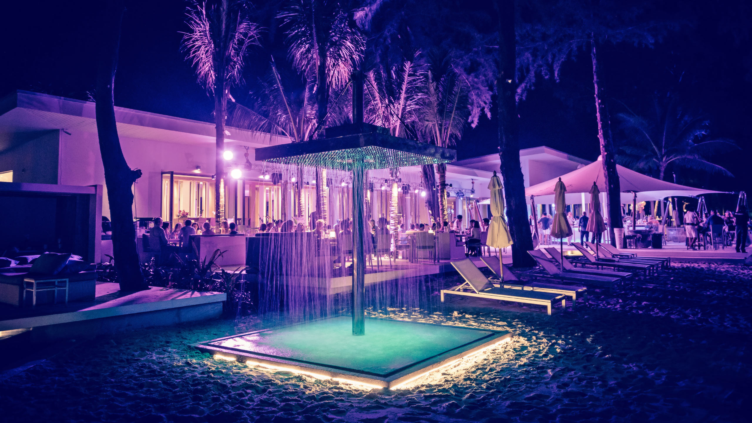 Catch Beach Club Phuket Thailand at night