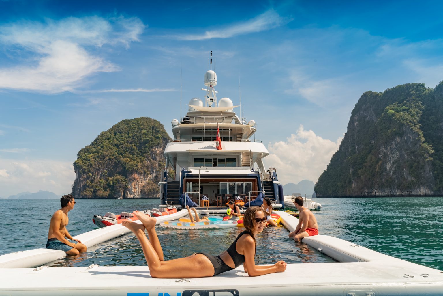 Superyacht Lady Azul using Funair pool in Thailand