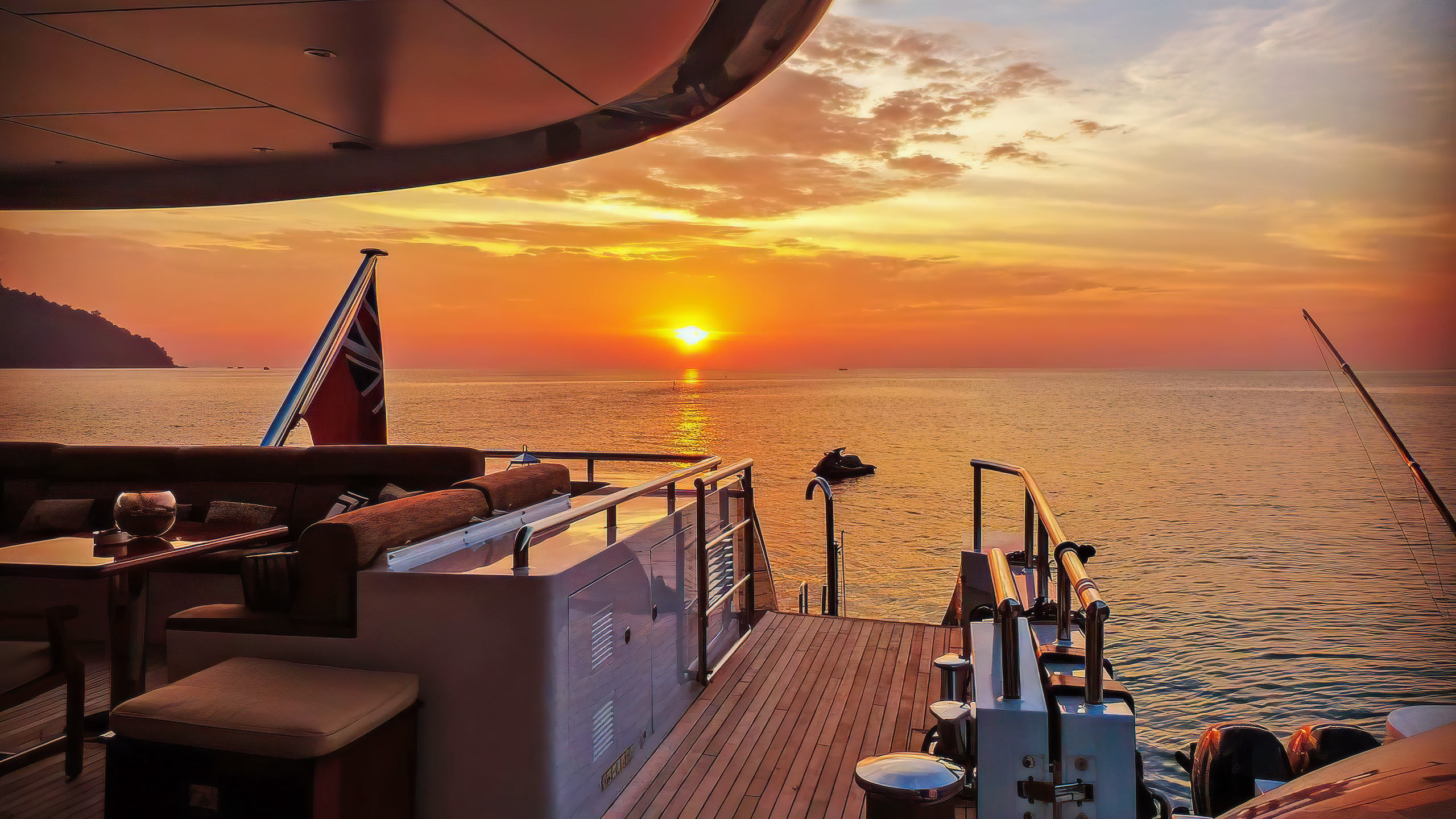 Myanmar Sunset on superyacht